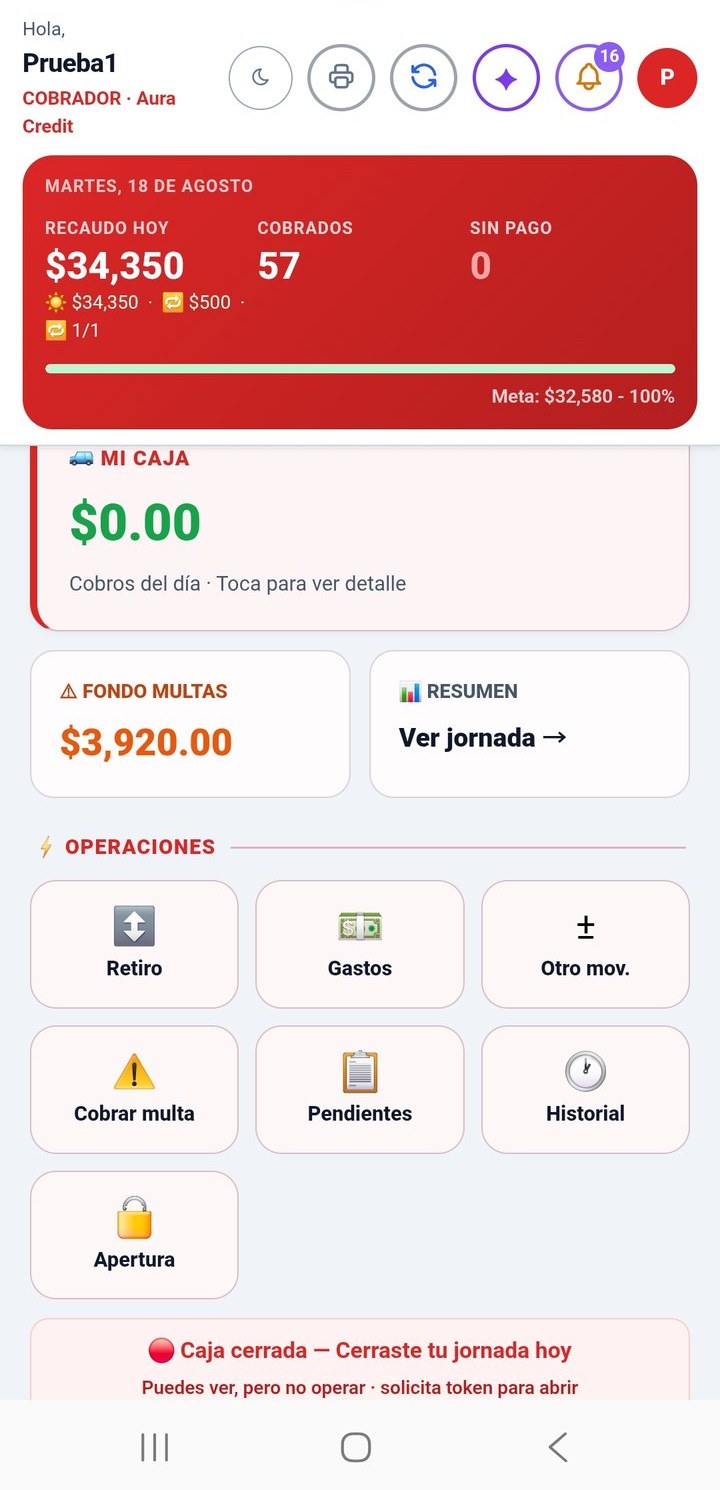 Mi caja, fondo de multas y operaciones